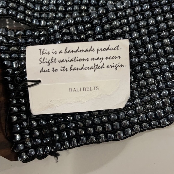 Belt Indonesian beaded wood clasp buckle handmade bohemian boho - Picture 4 of 12